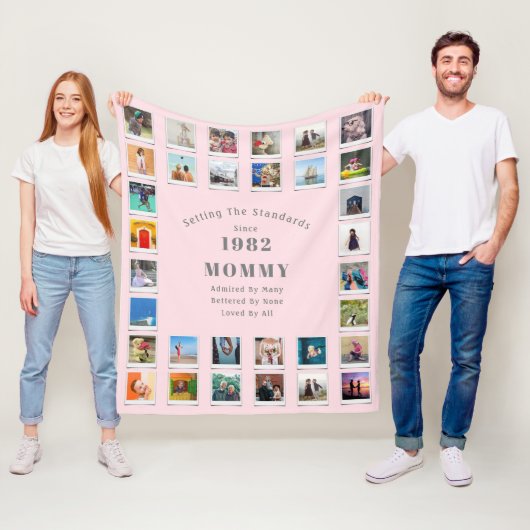 40. Geburtstag Foto Collage Mommy Fleece Blanket (Beispiel)