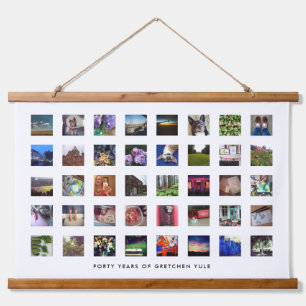 40. Geburtstag Foto Collage Tapestry Print Wandteppich Mit Holzrahmen