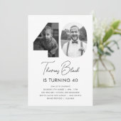 40. Geburtstag Foto Einladung (Stehend Vorderseite)