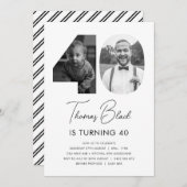 40. Geburtstag Foto Einladung (Vorne/Hinten)