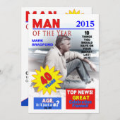 40. Geburtstag FOTO Einladung - Zeitschriftenabdec (Vorne/Hinten)