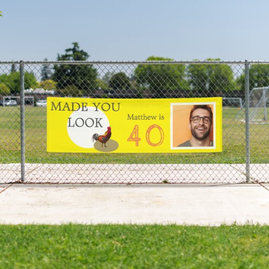 40. Geburtstag Foto Fun Chicken Rooster Banner (Insitu)