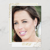 40. Geburtstag Foto Gold Elegant Einladung (Vorne/Hinten)