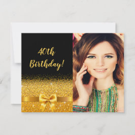 40. Geburtstag Foto Goldbug Einladung