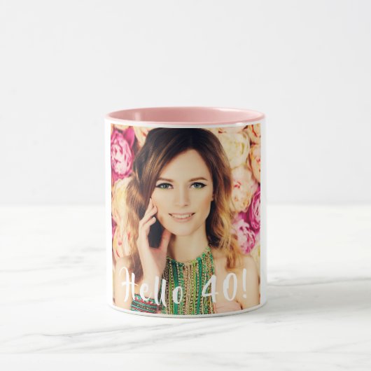 40. Geburtstag Foto hallo 40 Frauen Tasse (Zentrum)
