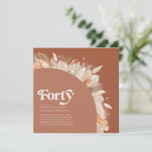 40. Geburtstag Foto Pampas Gras Terrakotta (Stehend Vorderseite)