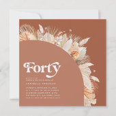 40. Geburtstag Foto Pampas Gras Terrakotta (Vorderseite)