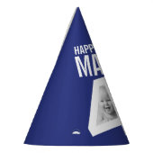 40. Geburtstag Foto personalisiert blau weiß Partyhütchen (Links)