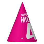 40. Geburtstag Foto personalisiert weiß rosa Partyhütchen (Links)