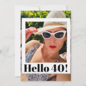 40. Geburtstag Foto Rahmen Modern Chic Einladung (Vorderseite)