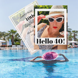 40. Geburtstag Foto Rahmen Modern Chic Einladung