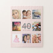 40. Geburtstag Foto Rose Gold Rosa Puzzle (Vertikal)