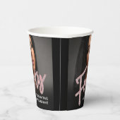 40. Geburtstag Foto Skript Glitzer pink Pappbecher (Rechts)