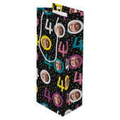 40. Geburtstag Foto Wein Geschenktüte individualis (Vorderseite Schrägansicht)