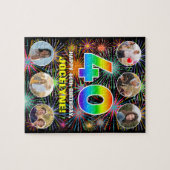 40. Geburtstag: Fun Rainbow #, Individuelle Name + Puzzle (Horizontal)