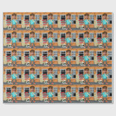 40. Geburtstag 🎁 Funny Bad Boy Portrait Geschenkpapier (Flach)