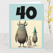 40. GEBURTSTAG-FUNNY-GREETING-KARTE KARTE (Gelbe Blume)