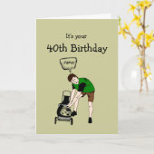 40. Geburtstag Funny Lawnmäwer Insult Karte (Gelbe Blume)