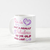 40. Geburtstag für Frauen Kaffeetasse (Vorderseite Links)