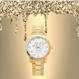 40. Geburtstag für Ihr 40 Gold Girly Elegant Armbanduhr