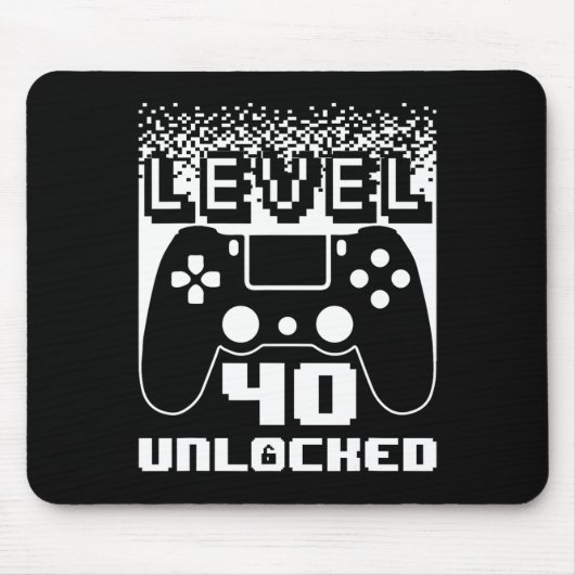 40. Geburtstag für Männer Stufe 40 Unverriegelter Mousepad (Vorne)
