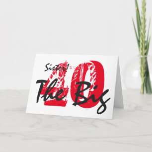 40. Geburtstag für Schwester, schwarzer, roter Tex Karte