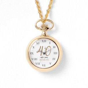 40. Geburtstag für sie Vierzig Gold Mädchenhaft El Armbanduhr