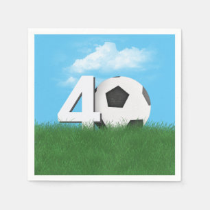 40. Geburtstag Fußball-Ball im Grünen Serviette