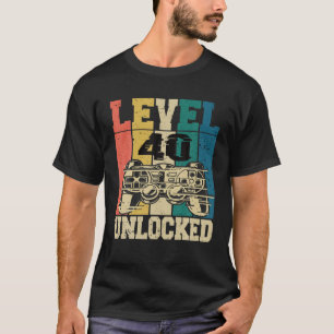 40 Geburtstag Gamer Gaming Gamer 40 Jahre Level 40 T-Shirt