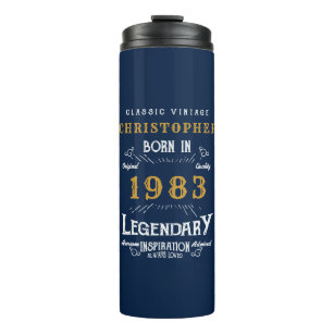 40. Geburtstag Geboren 1983 Legend Blue Gold Add N Thermosbecher