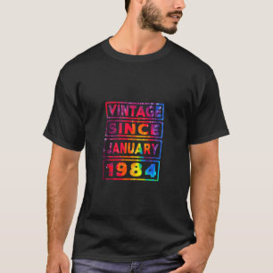 40. Geburtstag Gefärbte Krawatte Dekoration Vintag T-Shirt