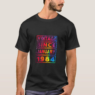 40. Geburtstag Gefärbte Krawatte Dekoration Vintag T-Shirt