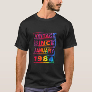 40. Geburtstag Gefärbte Krawatte Dekoration Vintag T-Shirt