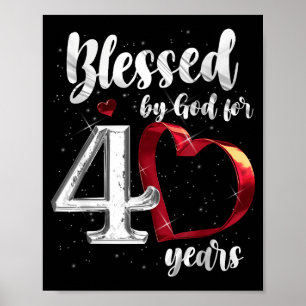 40. Geburtstag Gesegnet von Gott für 40 Jahre Gebu Poster
