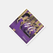 40. Geburtstag Girl Cocktail Party Spaß | Lila Serviette (Ecke)