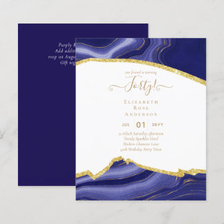 40. Geburtstag Glitzer Agate Girly Design
