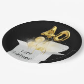 40. Geburtstag Gold Ballons in weißer Box Pappteller (Schrägansicht)