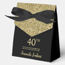 40. Geburtstag Gold Glitter Danke