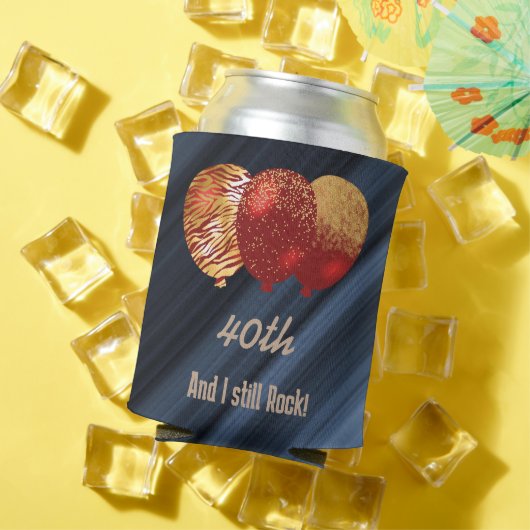 40. Geburtstag & Gold Glitzer Red Balloons Dosenkühler (In Situ Sommer)