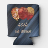 40. Geburtstag & Gold Glitzer Red Balloons Dosenkühler (Rückseite)