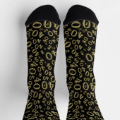 40. Geburtstag Gold/Schwarz Zufallszahlenmuster Socken (Oben)