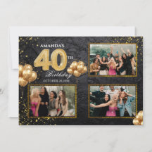 40. Geburtstag Gold Silber Schwarz Ballons