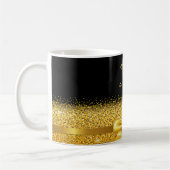 40. Geburtstag Goldbug schwarzer Name Funkel Alter Kaffeetasse (Links)
