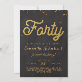 40. Geburtstag Goldene Blüte Einladung