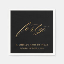 40. Geburtstag Goldene Papier Servietten