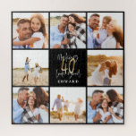 40. Geburtstag goldene Schwarze Foto Collage Gebur Puzzle<br><div class="desc">Feiern Sie Ihren 40. Geburtstag stilvoll mit diesem schwarzen und goldenen Effekt 40. Geburtstag. Modernes Design mit Skripttext und fett formatierter Grafik. Ändern Sie die Farbe,  um sie anzupassen. Teil einer Sammlung.</div>