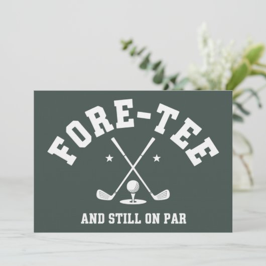 40. Geburtstag Golf 40. Geburtstagsgeschenk Golfen Einladung (Stehend Vorderseite)