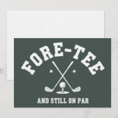 40. Geburtstag Golf 40. Geburtstagsgeschenk Golfen Einladung (Vorne/Hinten)