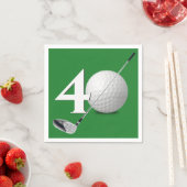 40. Geburtstag Golf Ball & Club Serviette (Beispiel)