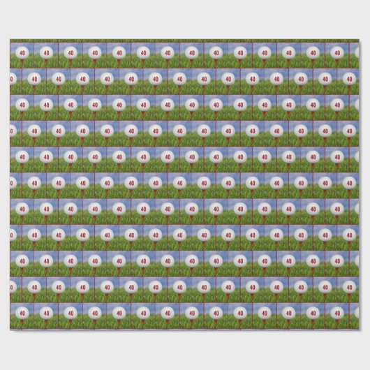 40. Geburtstag Golf Ball Geschenkpapier (Flach)